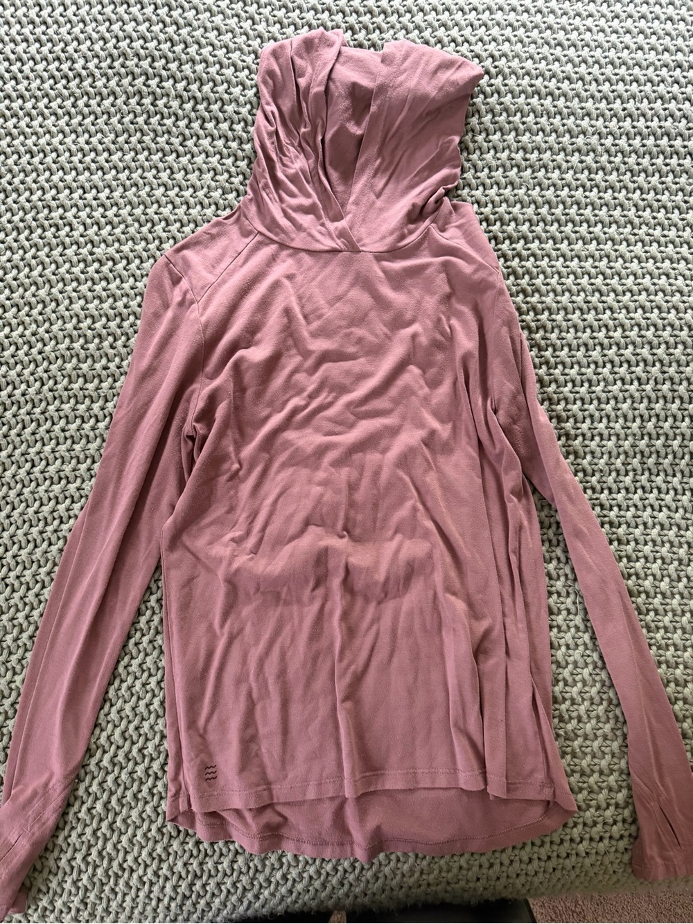 Women's Long Sleeve Hooded Tee - Dusty Rose